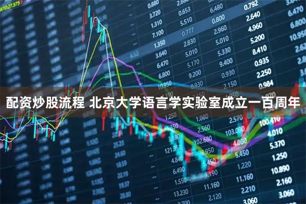 配资炒股流程 北京大学语言学实验室成立一百周年